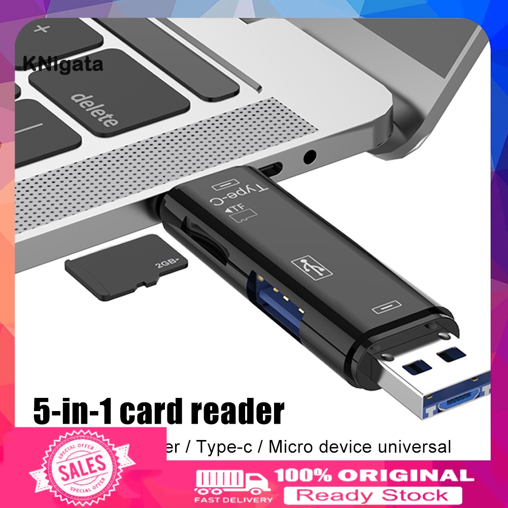 Đầu Đọc Thẻ Nhớ 5 Trong 1 Usb 3.0 Type-C Micro Otg Tf Micro