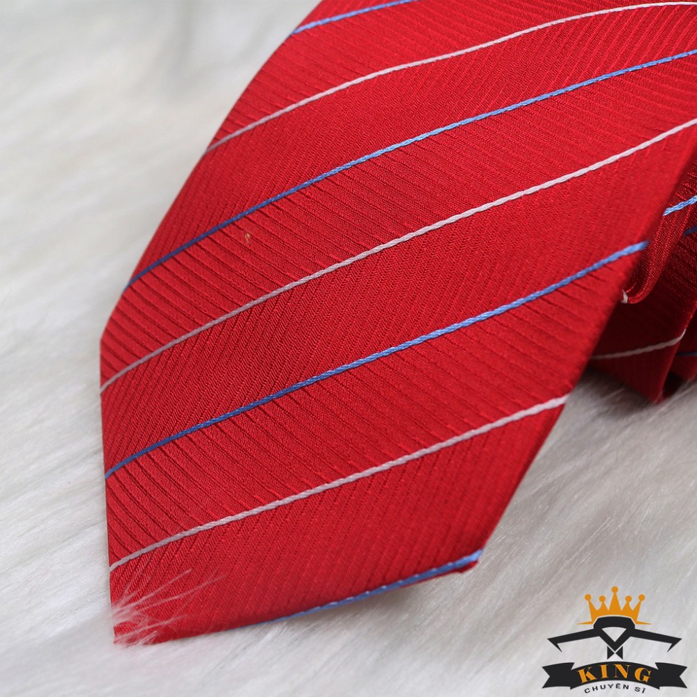 Cà vạt nam đỏ KING công sở, bản lớn to 8cm ( C054 )