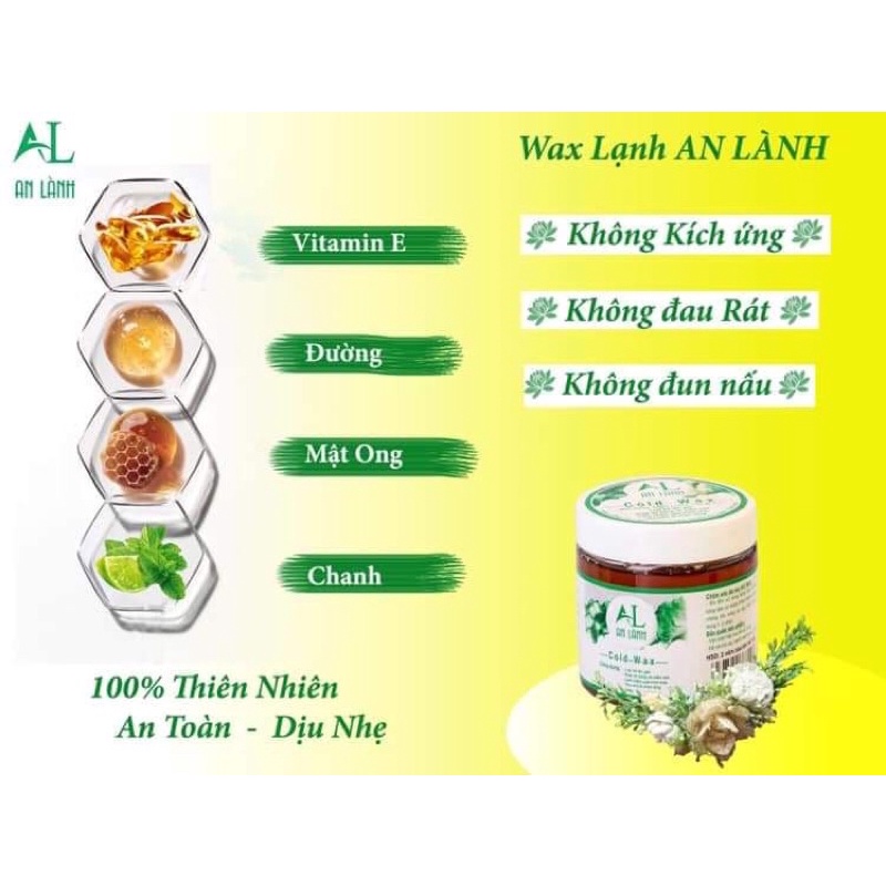 Wax Lông,Tẩy Lông An Lành,Kem Tẩy Lông Nách,Chân ,Tay An Toàn Hiệu Quả ( Tặng 50 Tờ Giấy+ 2 Que Lấy Gel)