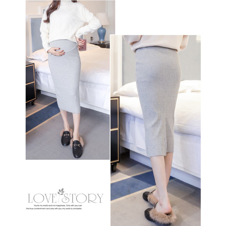 Chân váy lưng cao thời trang thu đông cho mẹ bầu | BigBuy360 - bigbuy360.vn