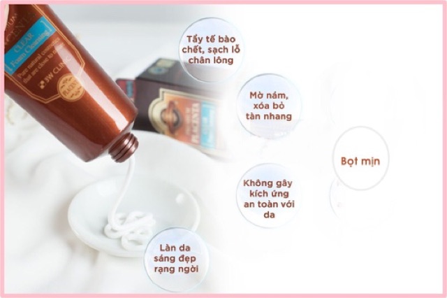 SỮA RỬA MẶT 3W CLINIC PREMIUM PLACENTA CLEAR FOAM CLEANSING 180ML