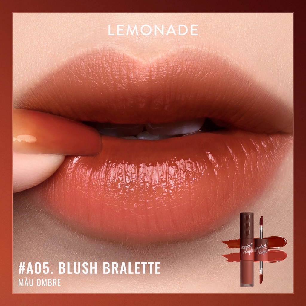 Son Kem Lì Lemonade Perfect Couple Lip Fashionistar Matte Lip Cream Water Lip Tint 05.Blush Bralette