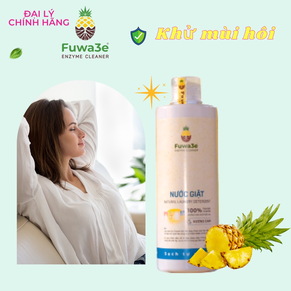 Nước Giặt Hữu Cơ Eco-Enzyme 500ml Chiết Xuất Từ Dứa An Toàn Cho Da Bảo Vệ Trẻ Em Tốt Cho Sức Khỏe Môi Trường