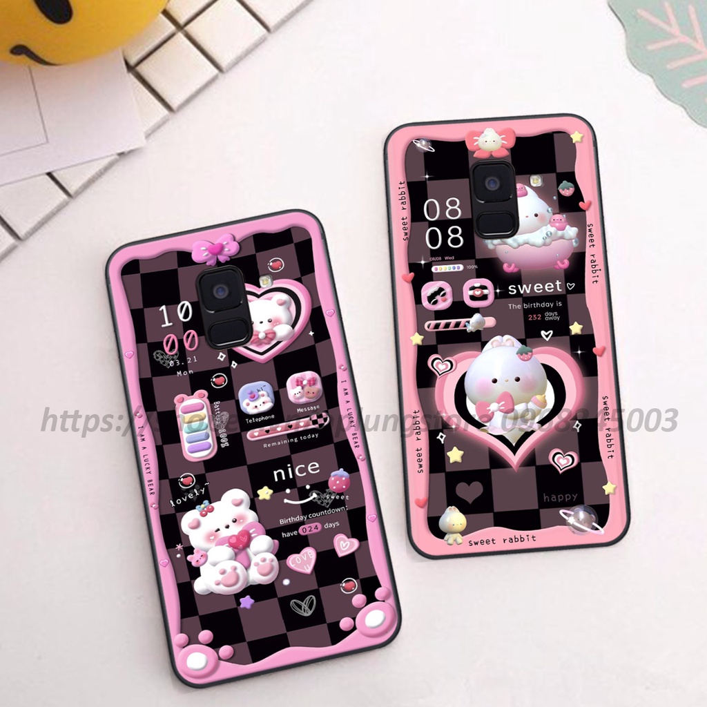 Ốp lưng Samsung A6 2018/ A6 Plus/ A8 2018/ A8 Plus/ J8 in hình 3D gấu,thỏ cute dễ thương