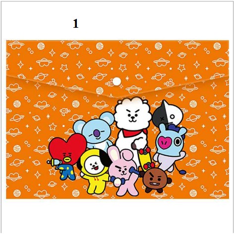 Túi đựng bài kiểm tra, kẹp Tài liệu BT21 BTS