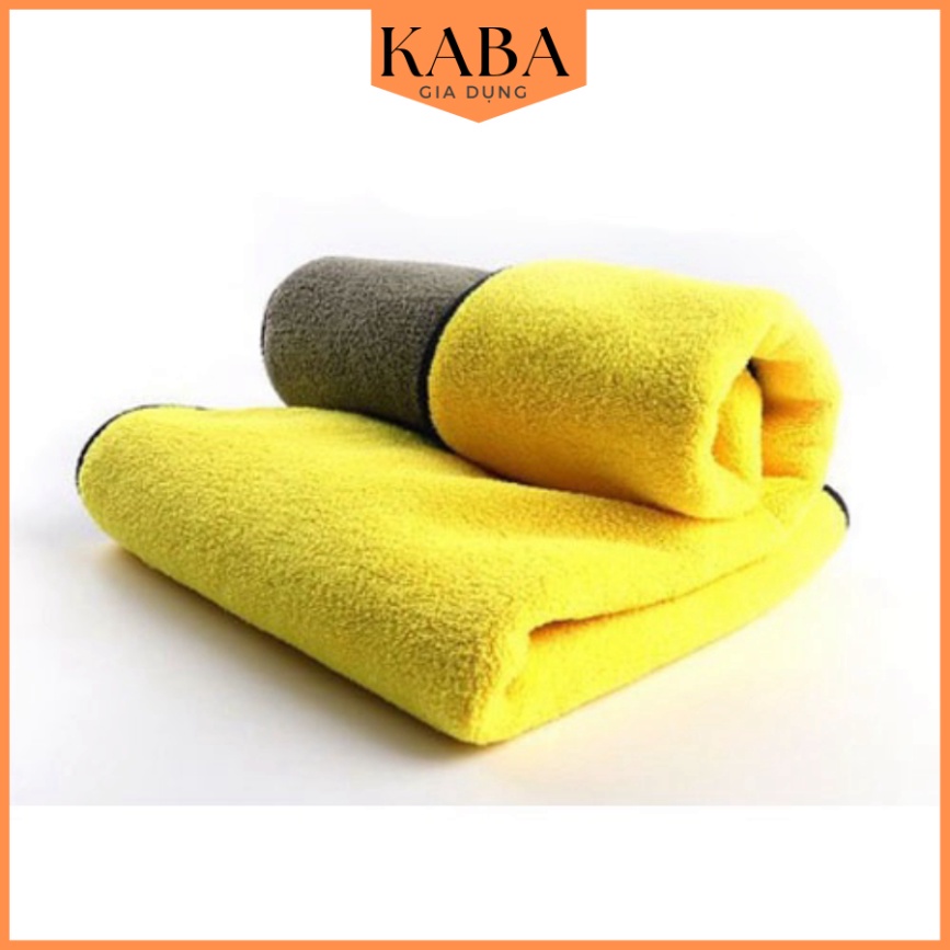 Khăn lau ô tô xe hơi lau bếp lau kính lau tay màu vàng 2 lớp cao cấp siêu sạch siêu thấm hút KABA