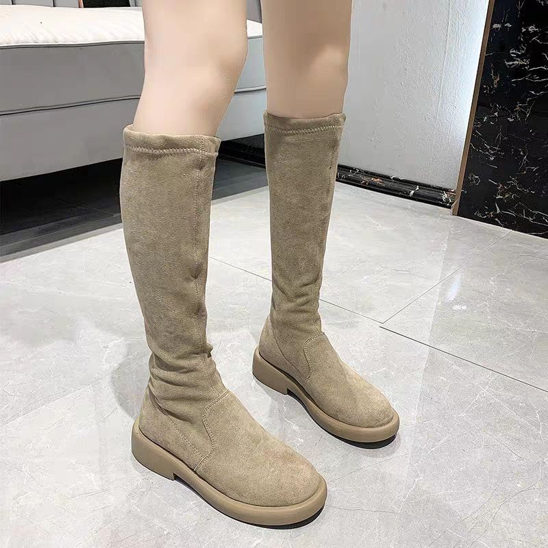 Sẵn đủ size 35-39 Boots đùi da lộn siêu mềm co dãn dành cho năm 2022, hàng quảng châu loại đẹp