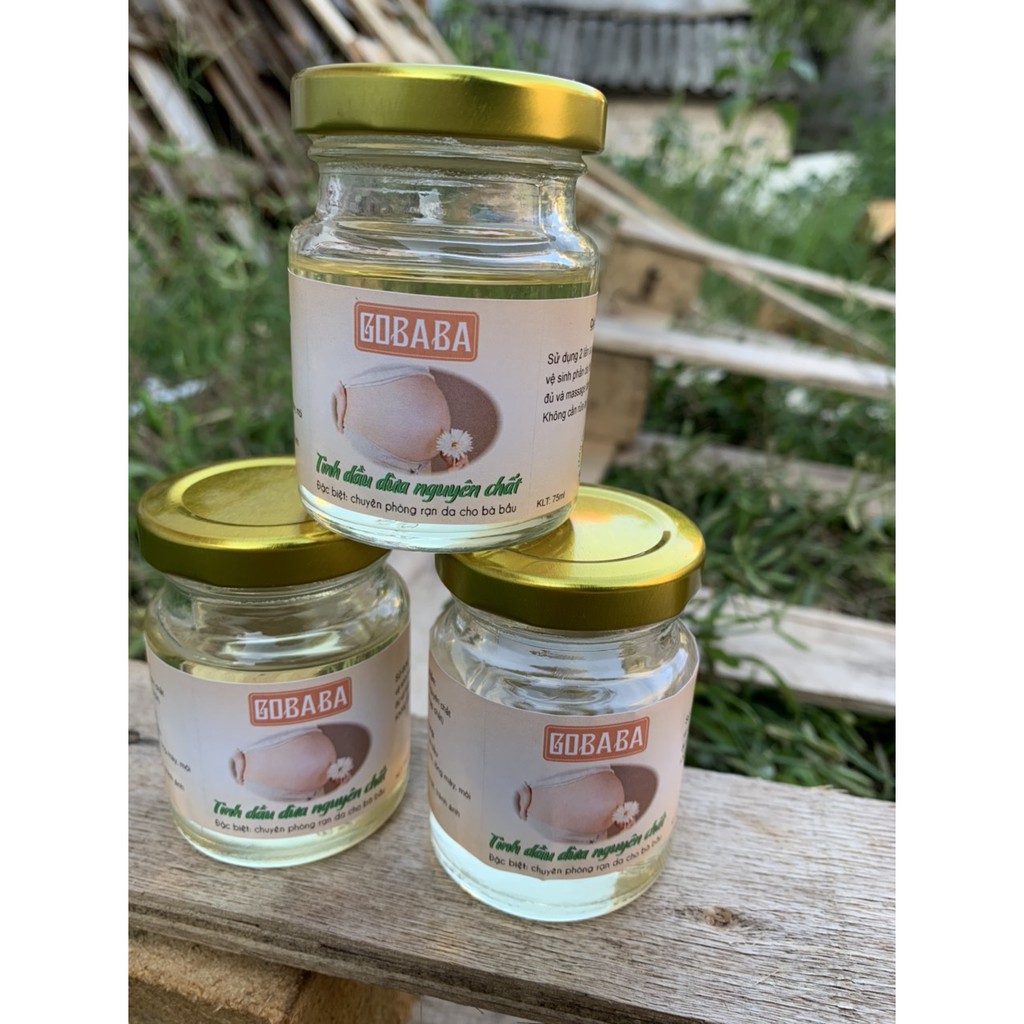 Dầu dừa phòng rạn da cho bà bầu Gobaba