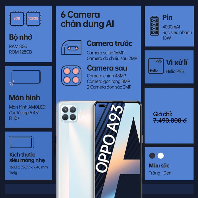Điện thoại OPPO A93 (8Gb/128Gb) - Hàng Chính Hãng | BigBuy360 - bigbuy360.vn