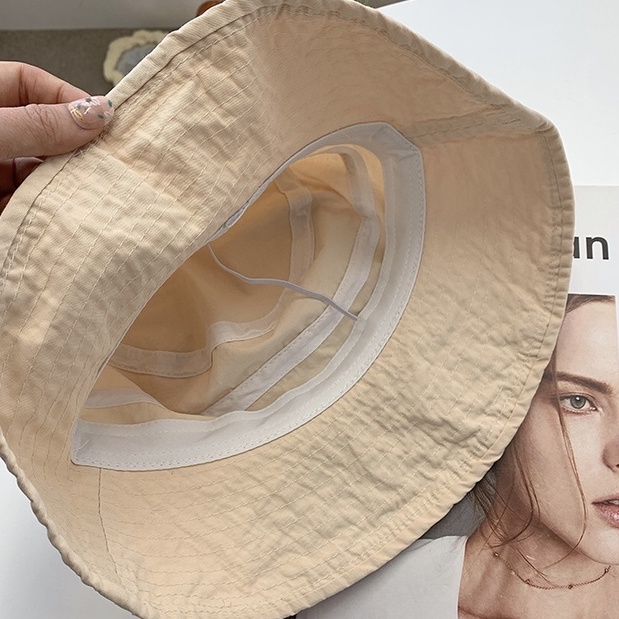 Mũ tai bèo vành lớn mỏng có thể gập lại che mặt chống nắng phong cách mùa hè Hàn Quốc cho nữ với mái tóc ngắn