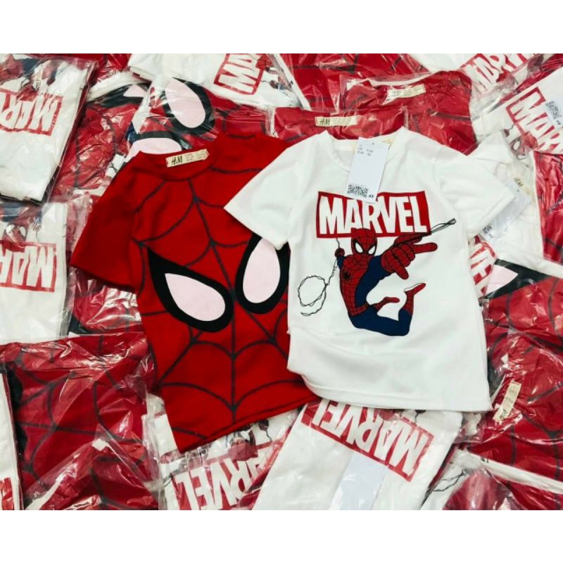 SET 2 ÁO NHỆN BÉ ĐỎ VÀ TRẮNG CHẤT COTTON CHO BÉ TRAI