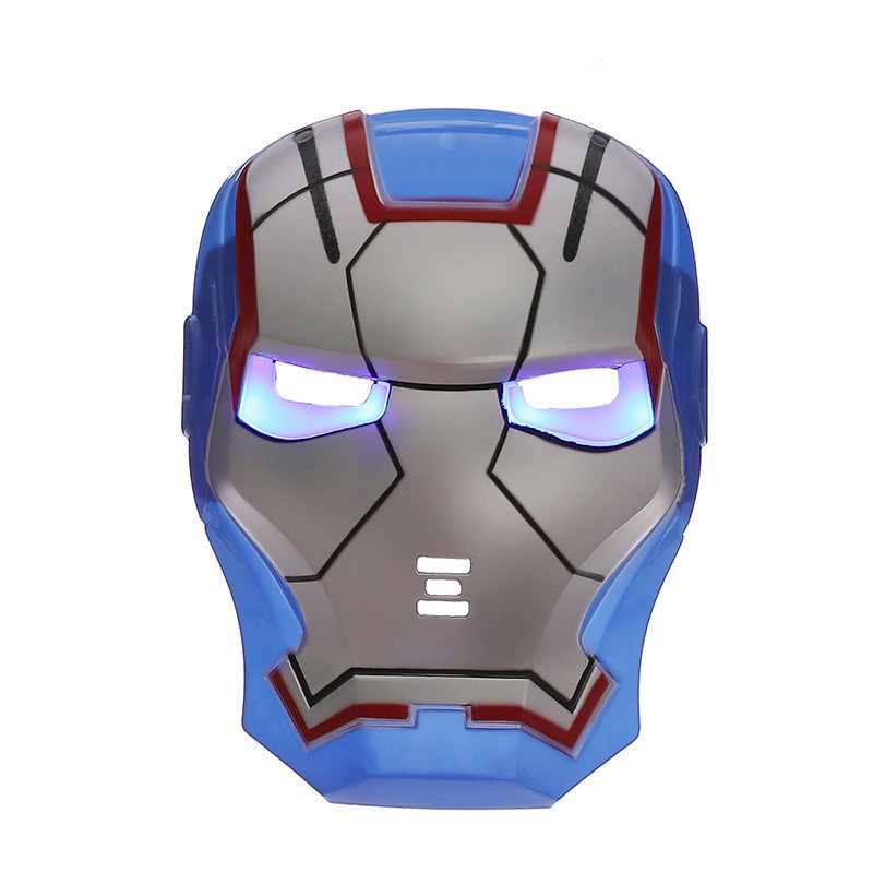 Mặt Nạ Hóa Trang Iron Man Xanh Có Đèn LED Độc Đáo Người Sắt Đỏ