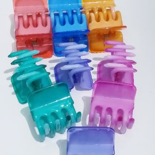 Kẹp tóc 4 răng nhựa cứng màu trong (được chọn màu)