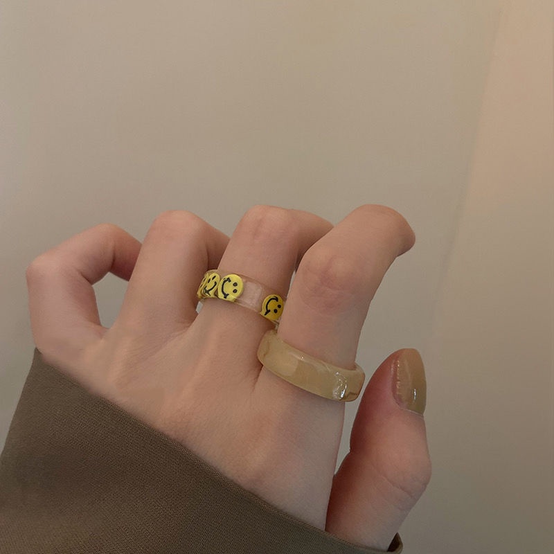 Nhẫn Đeo Tay Acrylic Acetate Thời Trang Cá Tính Không Phai Màu Cho Nữ