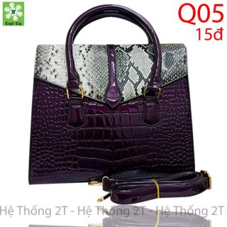 Túi công sở dập giả vân bụng cá sấu