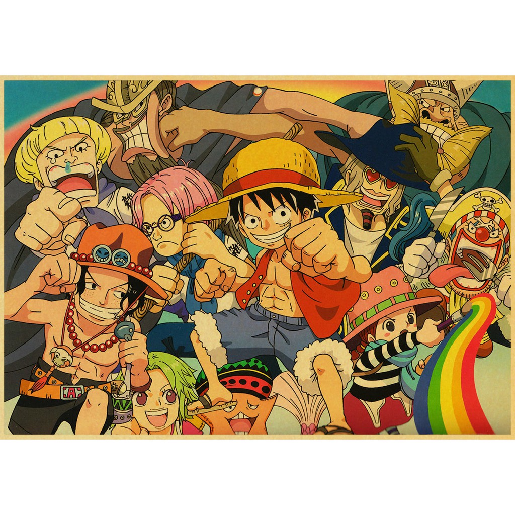 Tấm áp phích hình anime One Piece treo tường trang trí nội thất