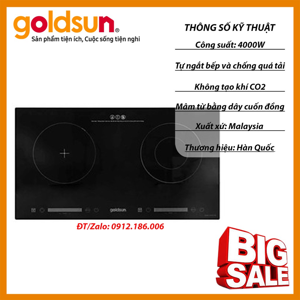 Bếp từ kết hợp hồng ngoại Goldsun CH-GYL26 (4000W) - Hàng chính hãng