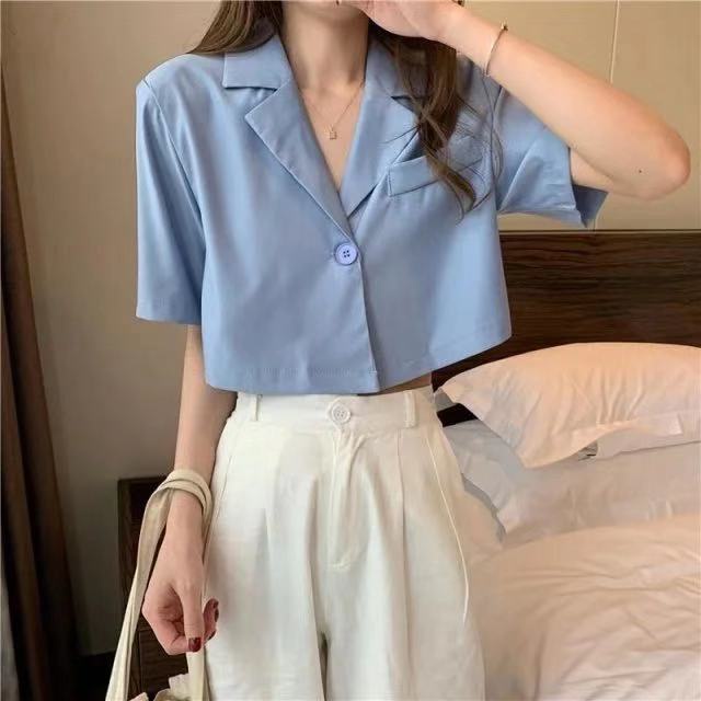 Áo Sơ Mi Tay Ngắn Cổ Chữ V Thiết Kế Mỏng Sang Trọng Mùa Hè Mới Dành Cho Nữ