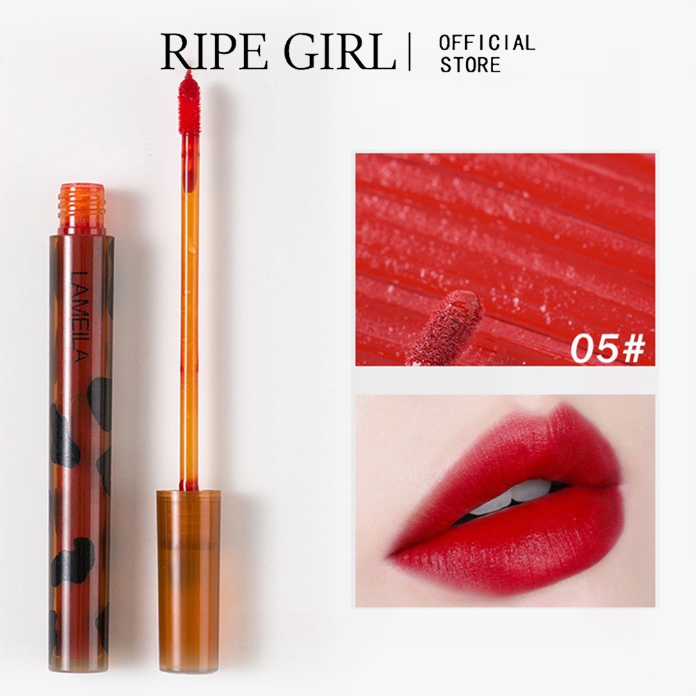 RIPE GIRL Amber Lip Glaze Matte Liquid Lipstick 6 màu Velvet Satin Dưỡng ẩm 6 màu Lâu trôi Không thấm nước Velvet Matte Matte Lip Glaze