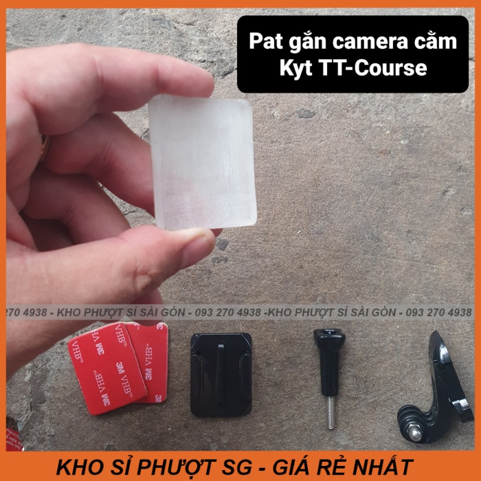 Bộ phụ kiện gắn camera hành trình lên cằm nón mũ fullface Kyt - TTCourse quay vlog - Pat gắn camera lên fullface KYT