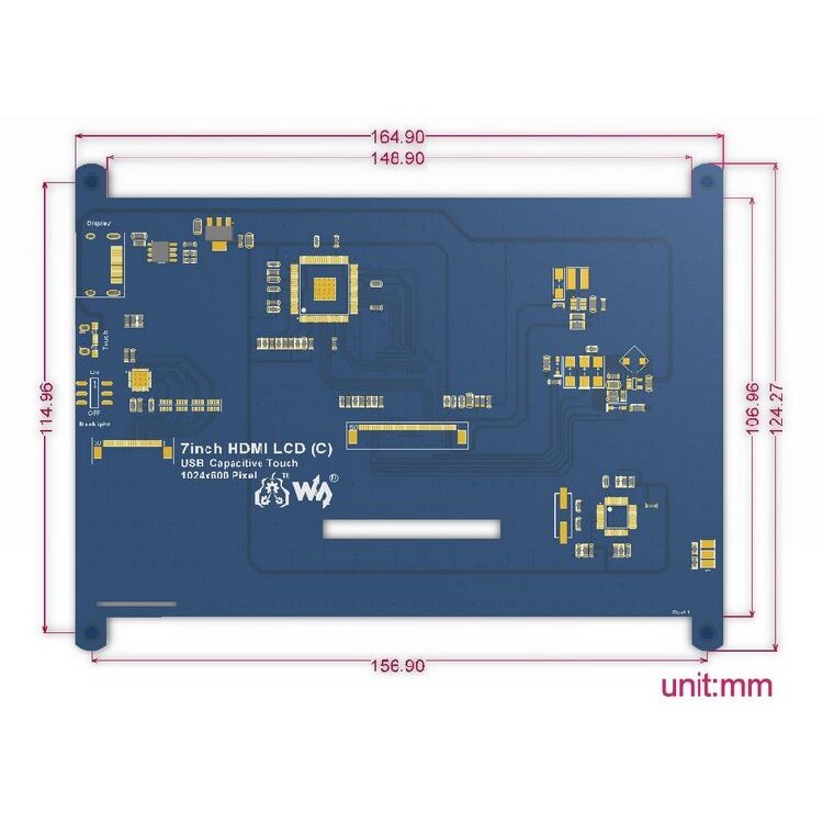 Màn Hình Cảm Ứng 7 Inch Raspberry Pi 3 B 1024x600 7.0 Inch Lcd