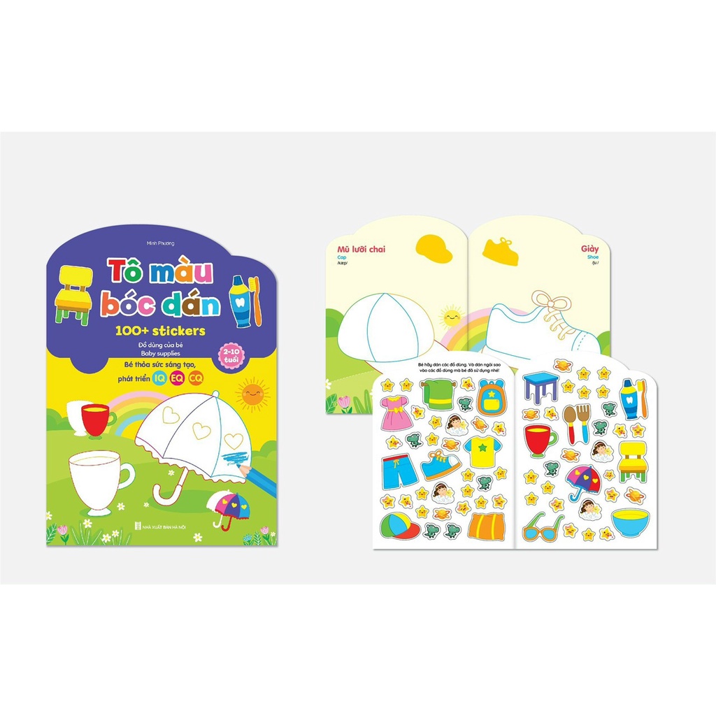 Sách - Tô Màu Bóc Dán 100+ Stickers Song Ngữ Anh - Việt Cho Bé Từ 2-10 Tuổi ( Bộ 6 cuốn )