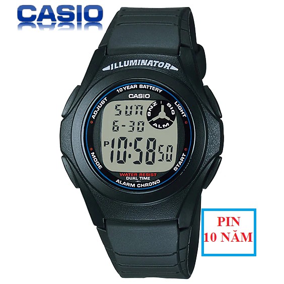 Đồng Hồ Nam Casio F-200W-1ADF Chính Hãng Pin 10 năm