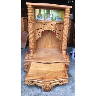 Bàn thờ thần tài gỗ gõ đỏ, Hộp đèn 60 x 88CM