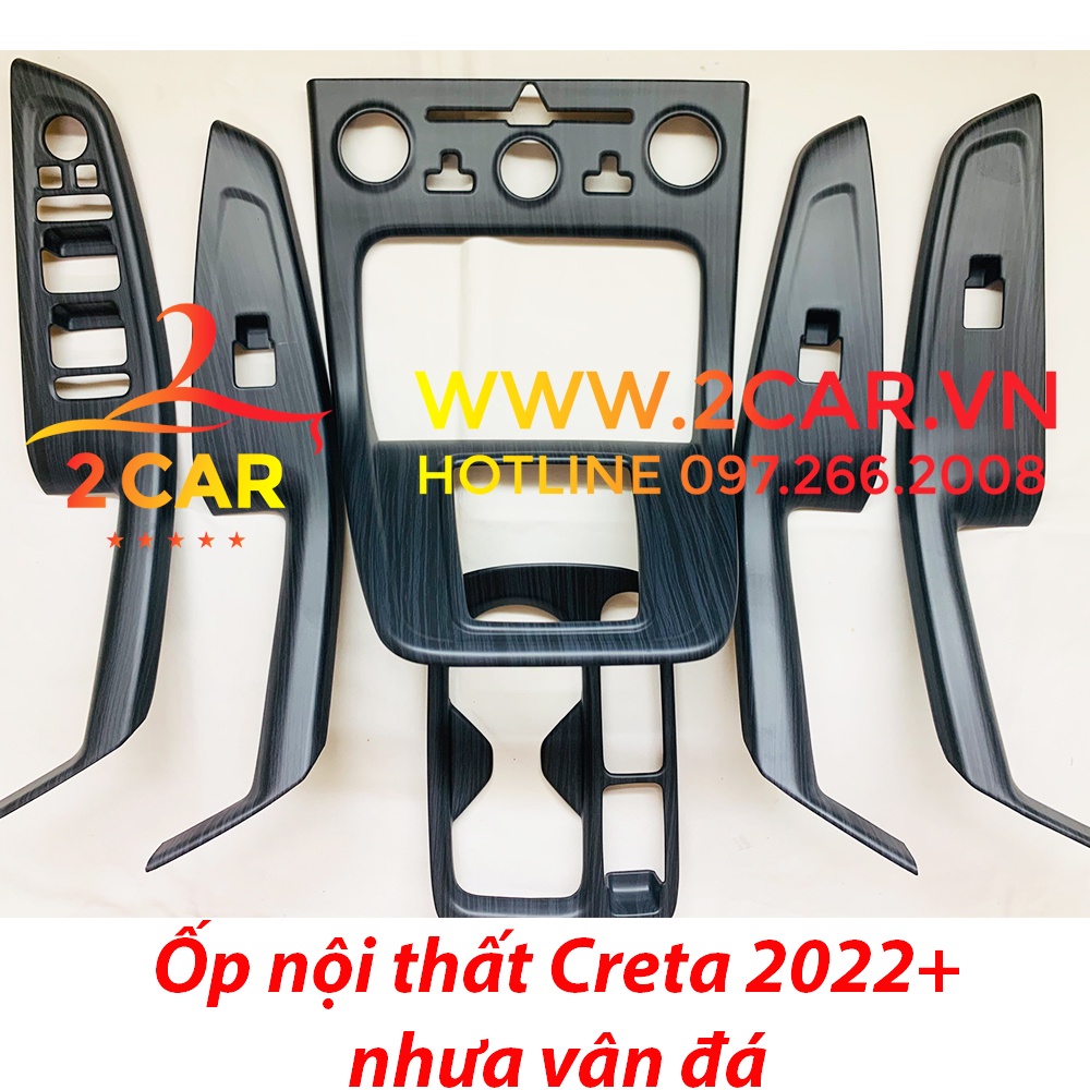 Ốp nội thất xe Huyndai Creta 2022, 2023 Hàng nhựa vân Đá cao cấp