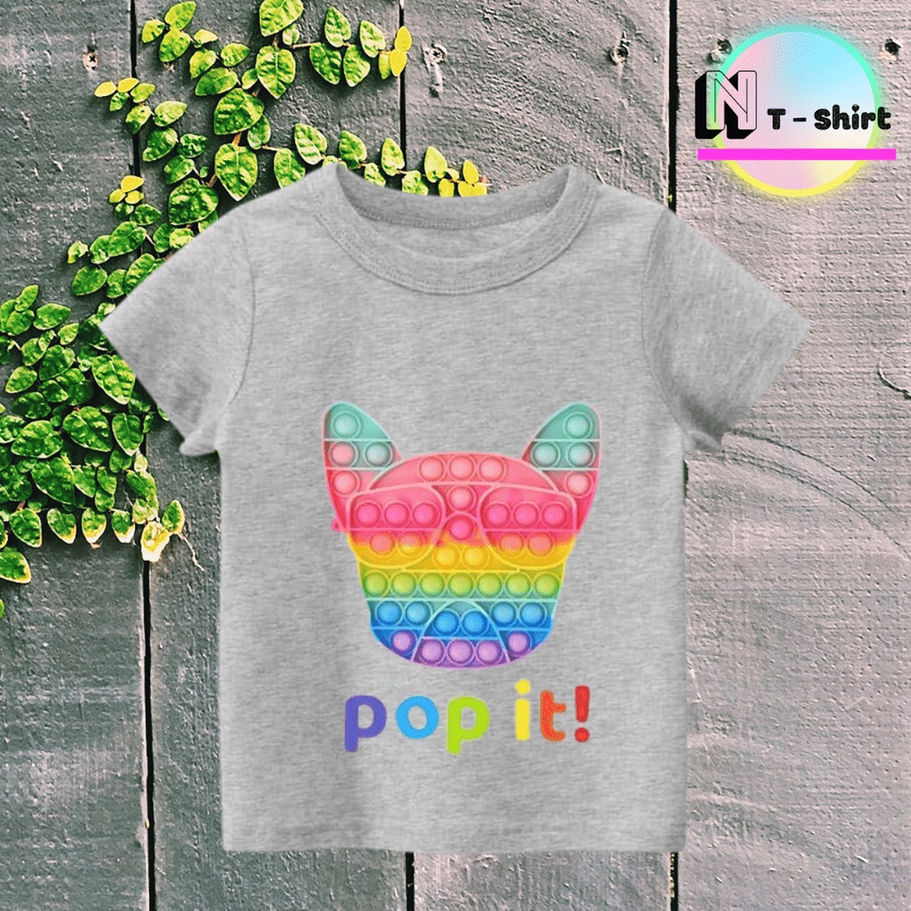 Áo thun bé trai và bé gái in hình đồ chơi pop it ngộ nghĩnh dễ thương , Áo cotton mặc mát thoải mái NTShirt 02