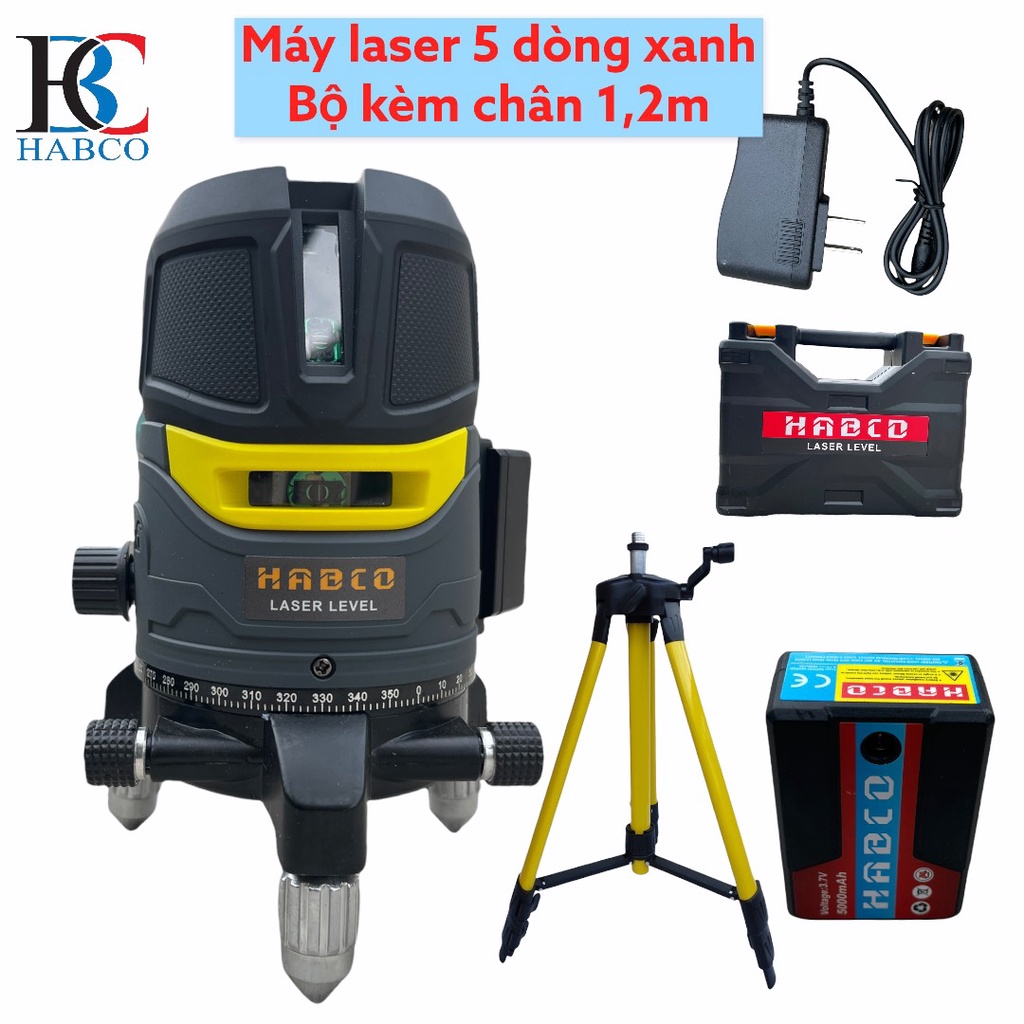 Máy cân bằng laser HABCO 5 tia xanh Hàng chính hãng Bảo hành 12 Tháng
