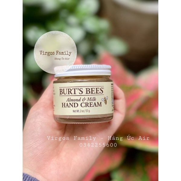 Kem dưỡng tay Burt’s Bee Almond & Milk Hand Cream 57g - dưỡng tay mềm mịn giảm khô nứt da tay