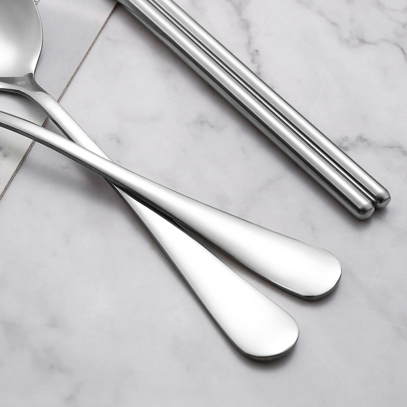 Bộ muỗng đũa nĩa KATELV bằng thép không gỉ kèm hộp đựng dành cho học sinh