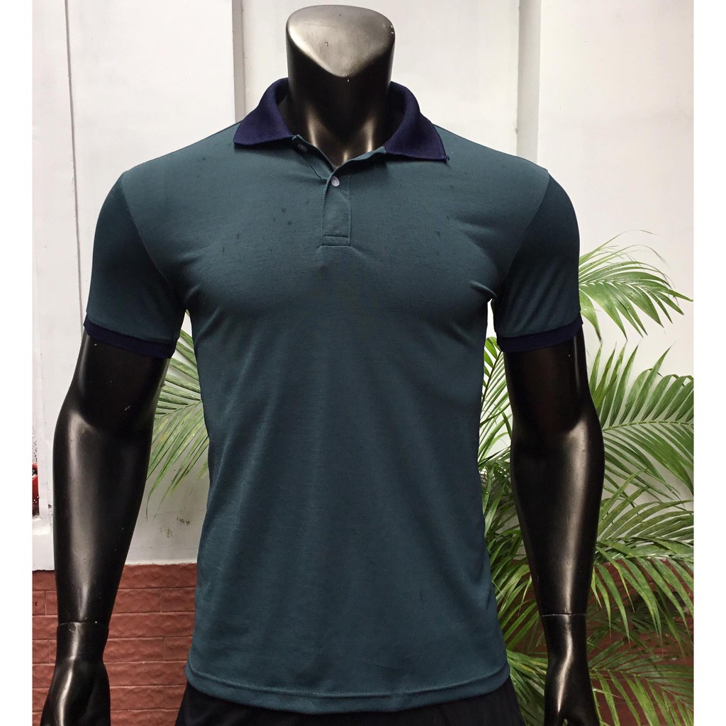 Áo thun cổ trụ trơn cotton gai  mặc mát ,giá rẻ,chất lượng
