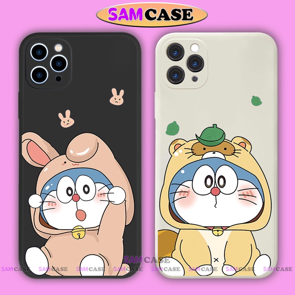 Ốp lưng iPhone cặp đôi hoạt hình Doraemon dễ thương đẹp cạnh viền vuông cho ip 6/6s/7/8/X/XS/XR/11/12/13/14 Pro Plus Max