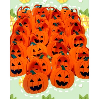 Túi vải bí ngô Halloween ngang 11cm
