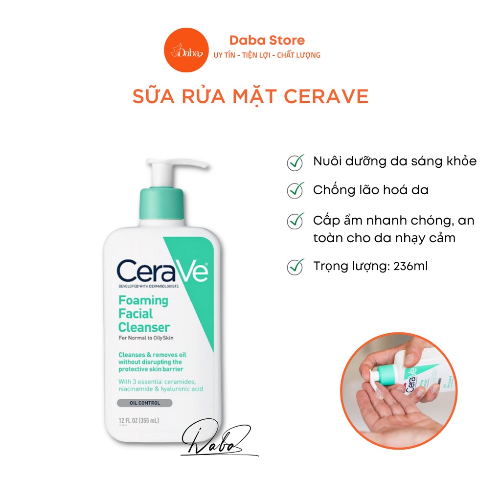 Sữa rửa mặt Cerave [Chính Hãng] 236ml