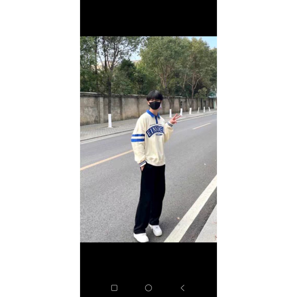 ( 2 Màu HotTrend ) Áo Nỉ Ngoại Dài Tay Cổ Bẻ   Cực Sịn Chất Ngoại Mặc Ấm Áp Vô Cùng - Form Style Hàn Quốc Trẻ Trung Động