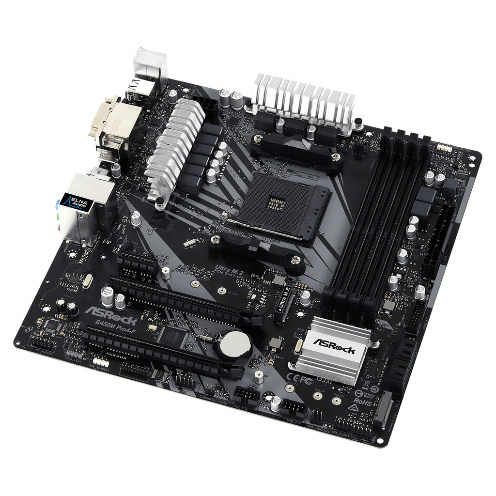 Mainboard Asrock B450M Pro 4-F (AMD Socket AM4) New - Bảo hành 36 tháng