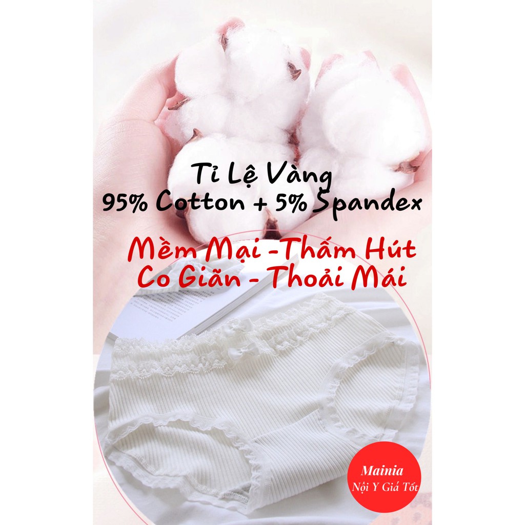 [Siêu Xinh] Quần Lót Cotton Nữ Dễ Thương Màu Trắng Co Giãn BigSize Mainia Shop