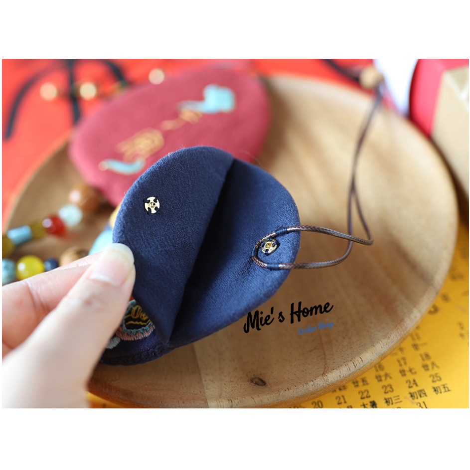 Gói Nguyên Liệu tự Thêu Tay - DIY Túi Thơm May Mắn Treo ô tô - Con giáp Bản mệnh Bình An - Móc khóa - Mie Handmade
