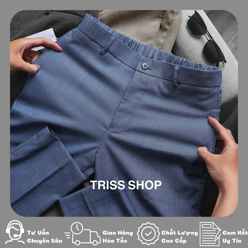 Quần Âu Nam Cạp Chun Lưng LCST Form Slimfit, Vải Co Dãn Sang Trọng Loại Đẹp