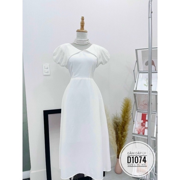 ẢNH THẬT  MINSTORE.VN BIGSIZE Đầm phối dập ly D1074