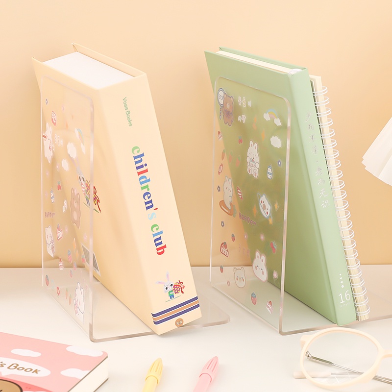 Giá đỡ sách / tài liệu bằng acrylic trong suốt dễ thương tiện dụng cho văn phòng