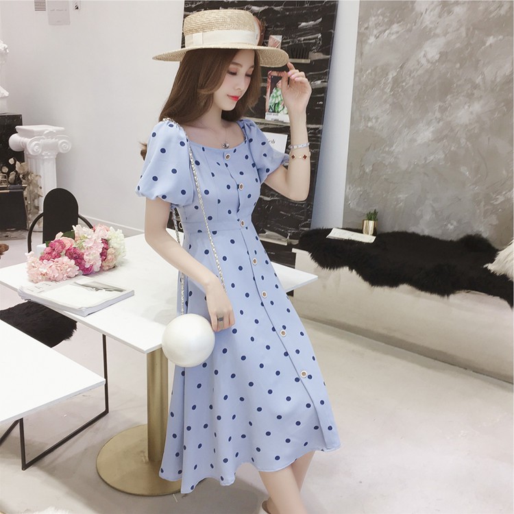Váy cổ vuông chấm bi | BigBuy360 - bigbuy360.vn