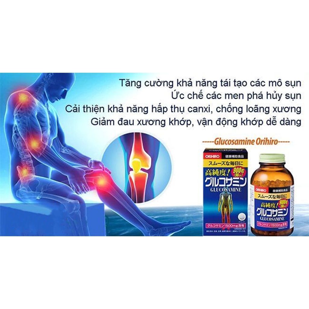Viên Uống Bổ Sung Glucosamine ORIHIRO Nhật Bản Giảm Đau Xương Khớp 900 Viên - 950 Viên