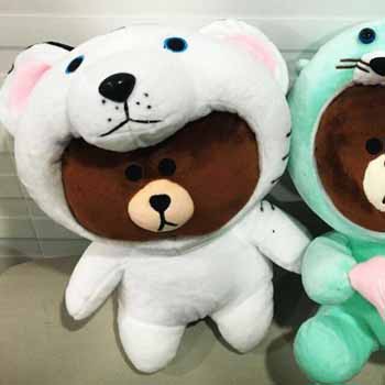 GẤU BROWN NHỒI BÔNG COSPLAY HỔ TRẮNG (30 CM) GB187
