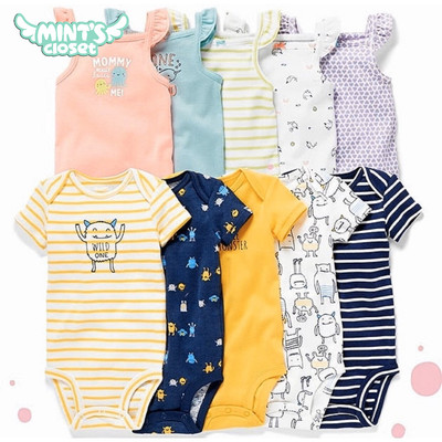 Bodysuit bé trai bé gái sơ sinh màu ngẫu nhiên sơ sinh 1 2 tuổi MINTSCLOSET Mint's Closet - S1128