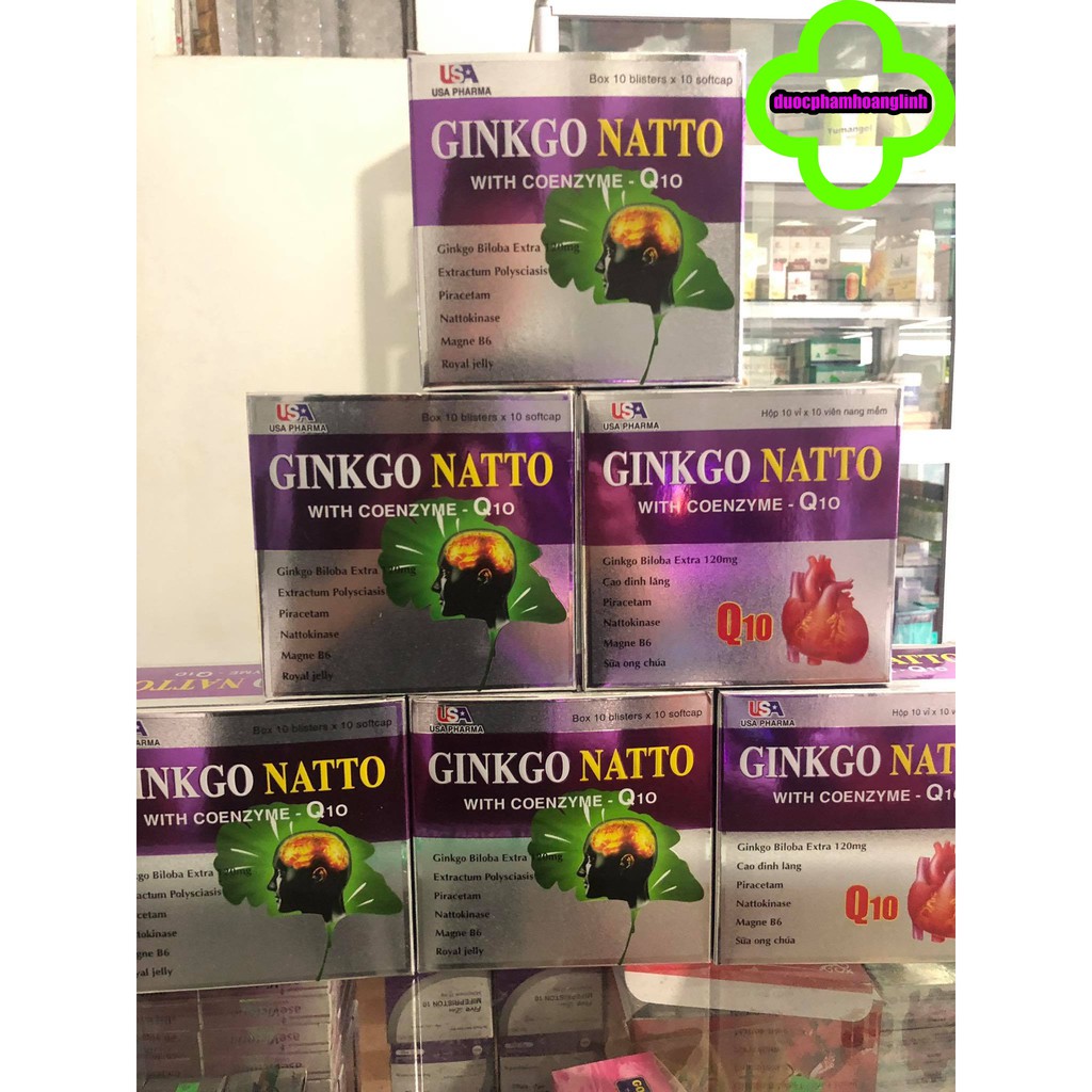 GINKO NATTO  WITH COENZYM Q10 giúp bổ não tuần hoàn não ( 100 viên)