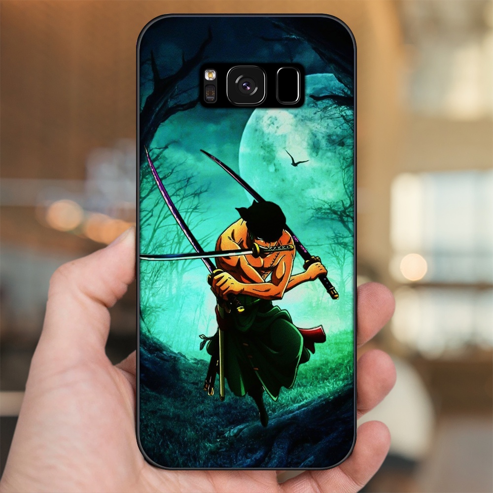 Ốp lưng Samsung S8, S8 Plus viền đen in hình Zoro One Piece
